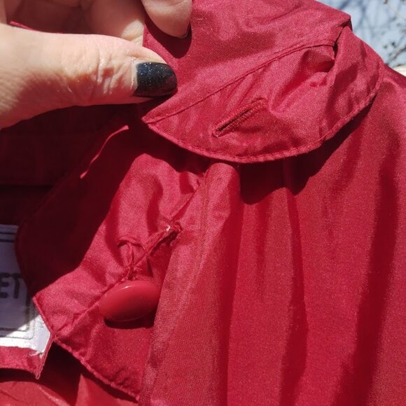 FLEET STREET Vintage Long Trench Raincoat Women's Cranberry/Red Size 18 *FLAWS* - Picture 11 of 16